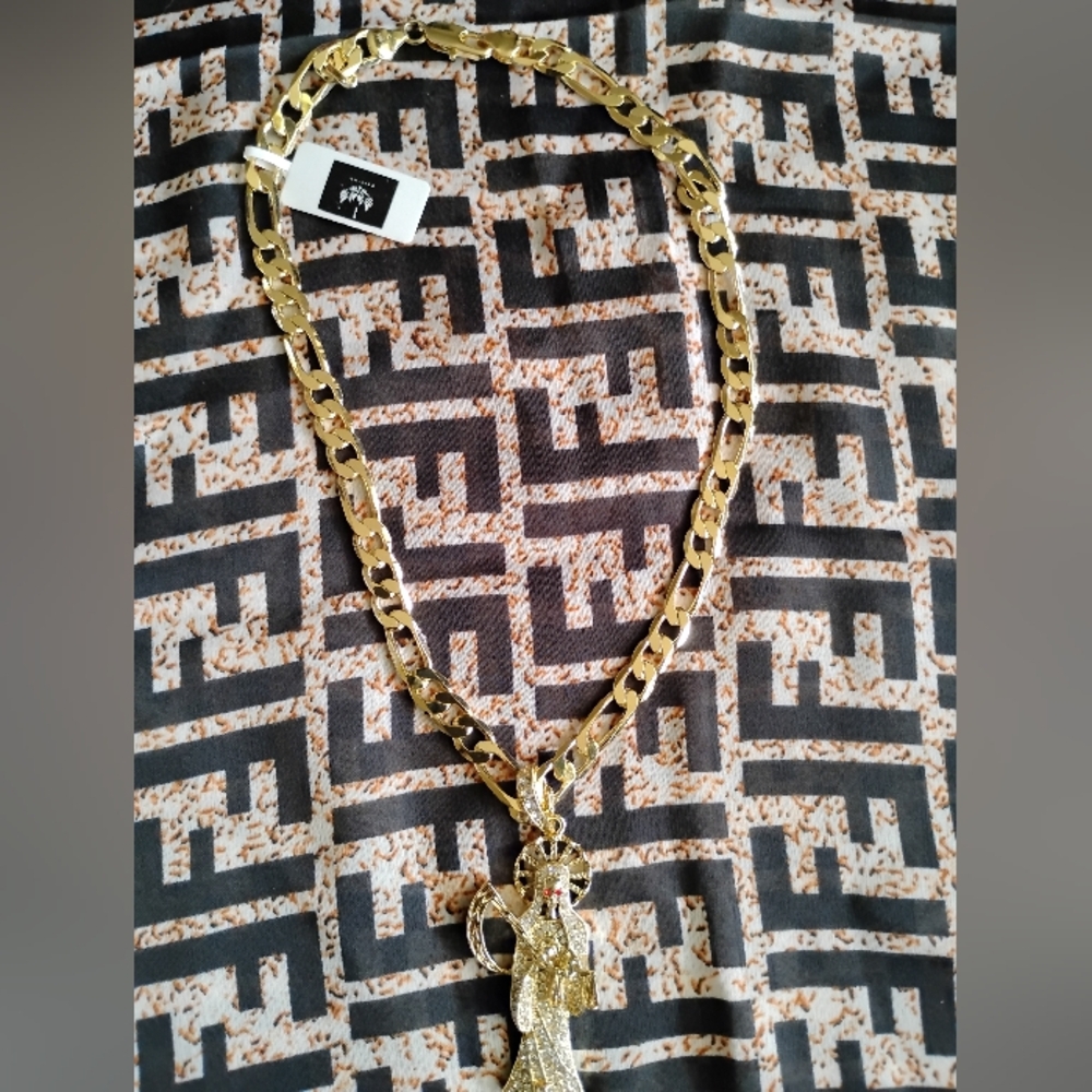 Gold Chain Necklace with Snake Pendant